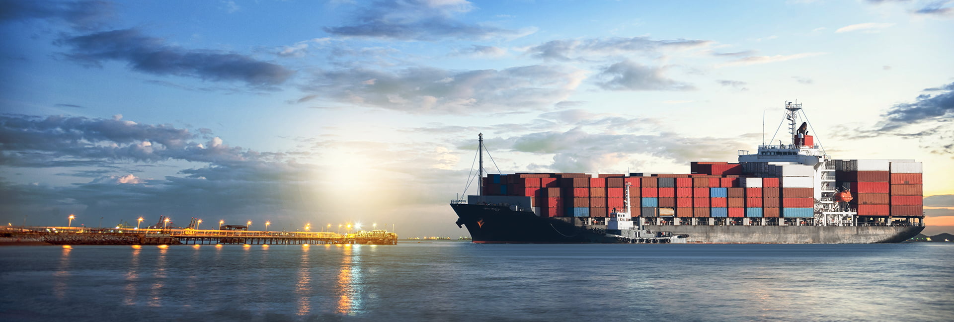 Container vessel at port