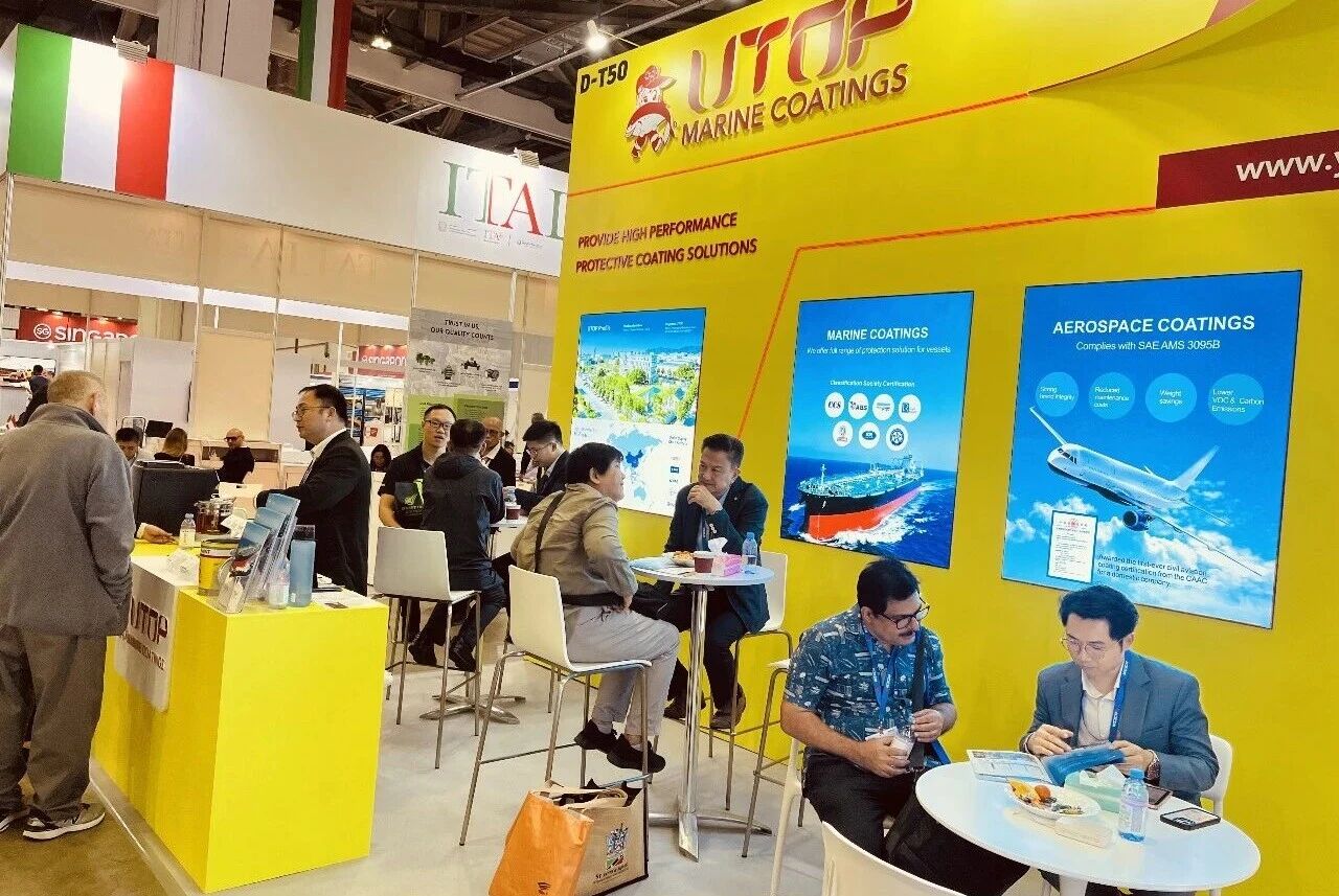 Visitors meeting the UTOP team at APM 2026 in Singapore